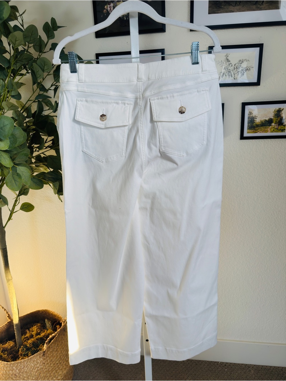 SPANX White women’s Pull-On wide leg cropped pants - Picture 4 of 9